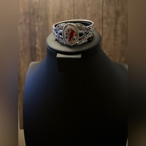 NWOT Silver Handmade Hinge Bangle Bracelet